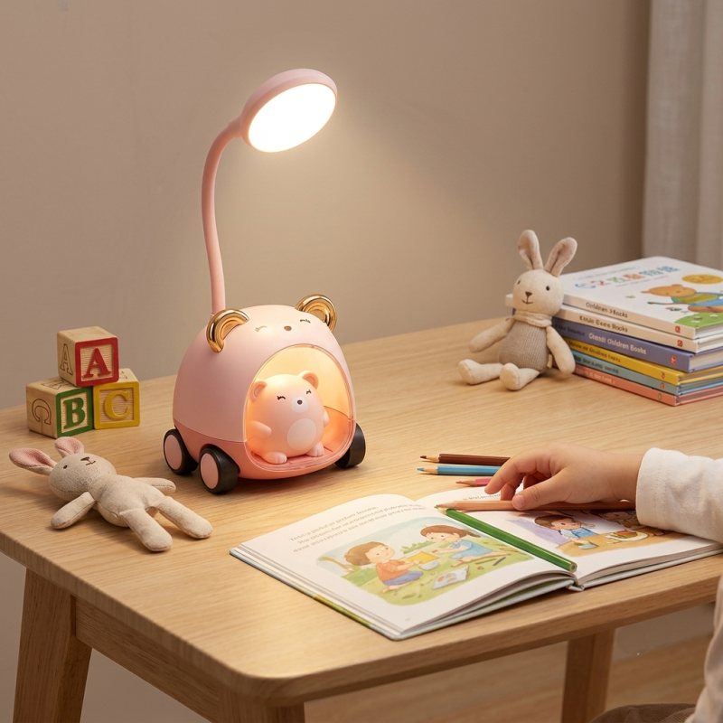 Multifunctional Cute Bear Desk Lamp with Pencil Holder