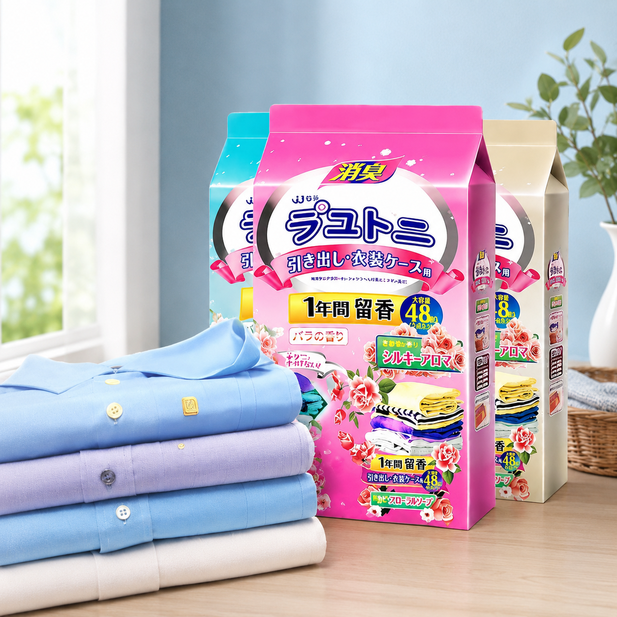 96 Pcs Rose Fragrance Wardrobe Deodorizer | Anti-Moth & Anti-Odor | Long Lasting Up to 1 Year