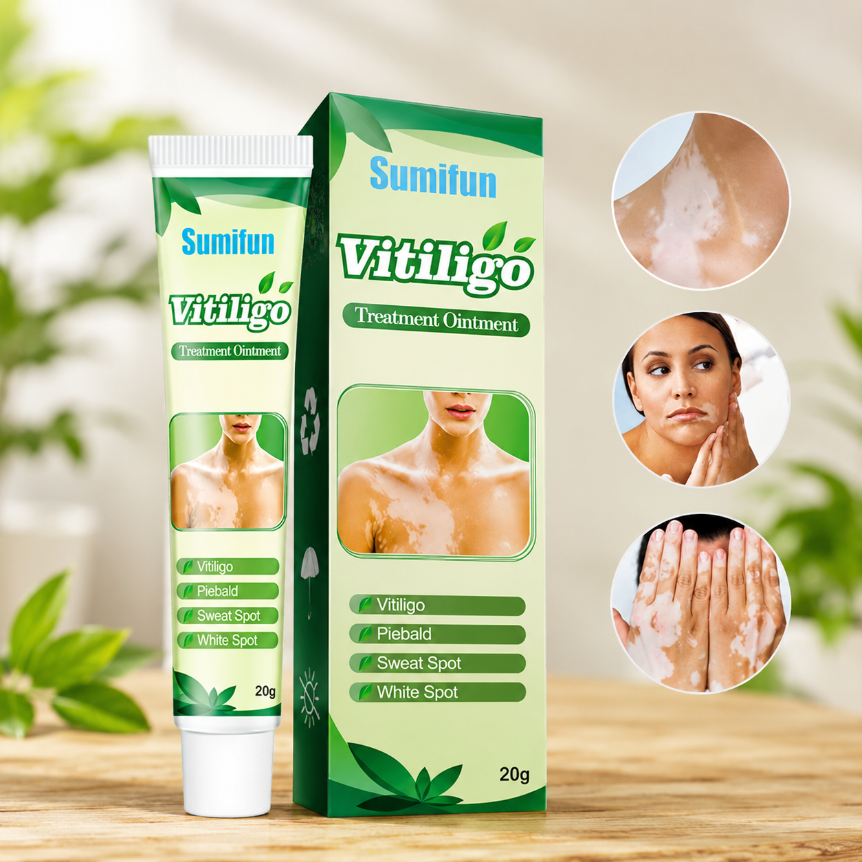 Premium Sumifun Vitiligo Treatment Ointment | Herbal Skin Care Cream for White Spots & Skin Pigmentation Support (20g)