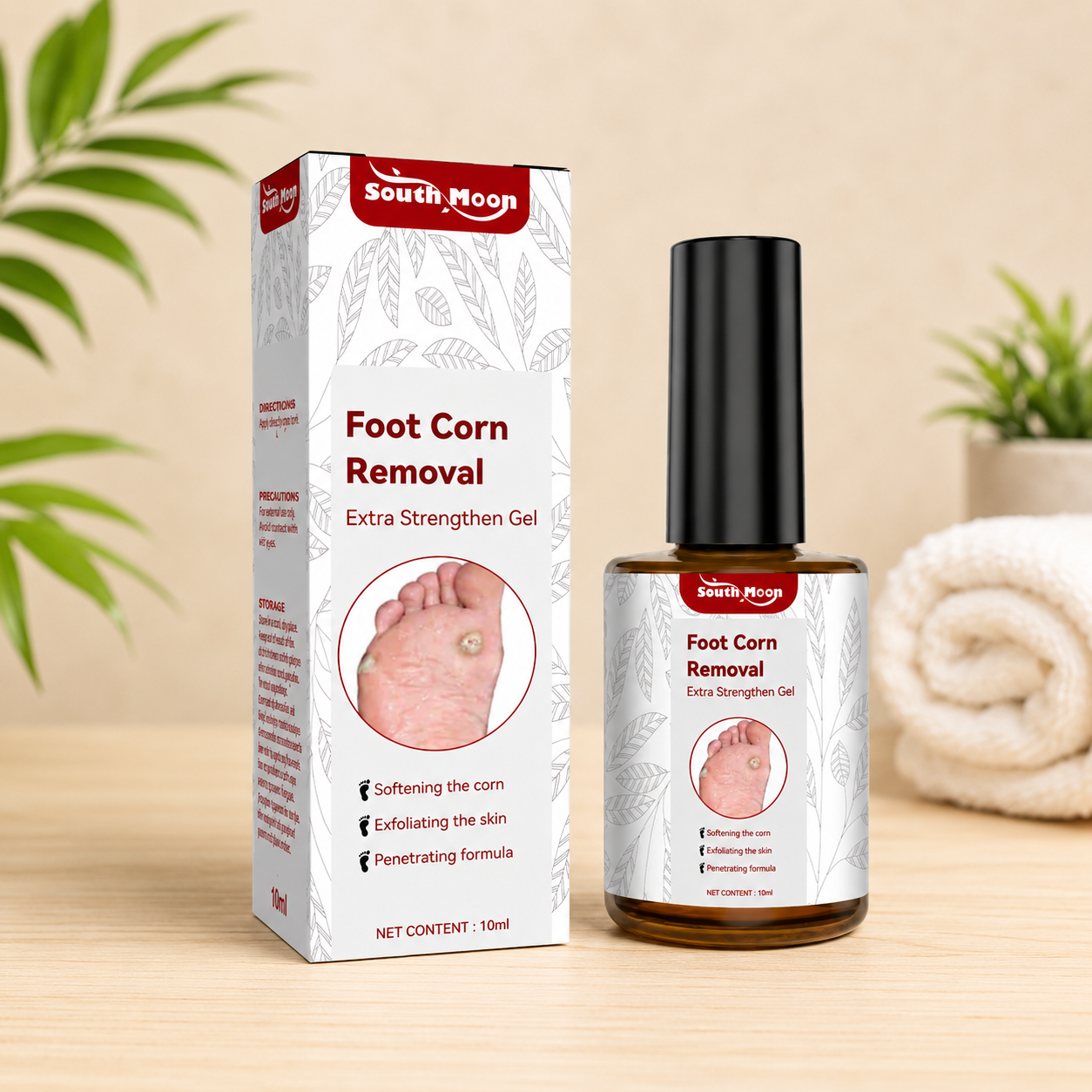 South Moon Foot Corn Removal Gel | Extra Strength Callus, Corn & Dead Skin Softening Solution (10ml)
