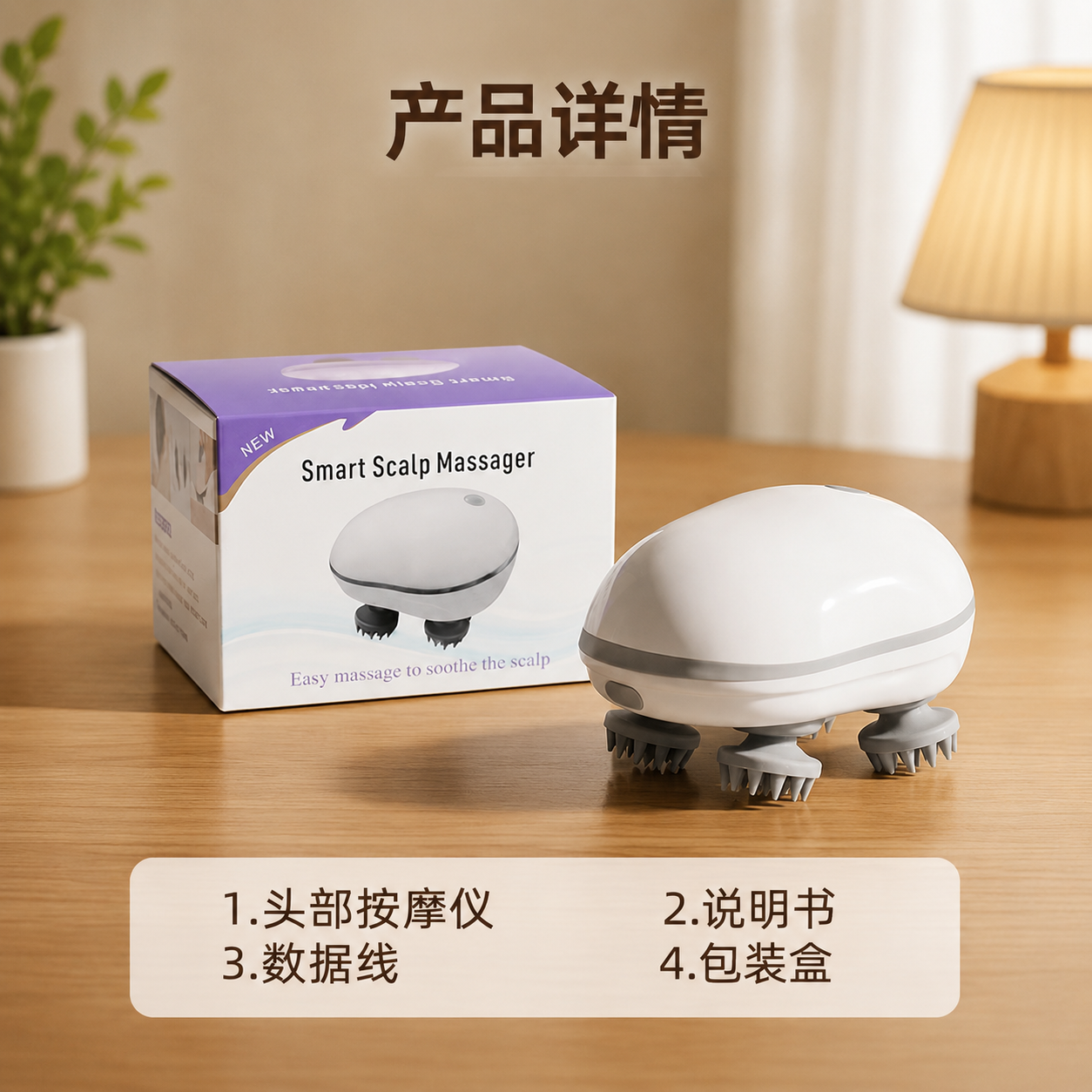 Smart Electric Scalp Massager – USB Rechargeable 3D Head Massage Device