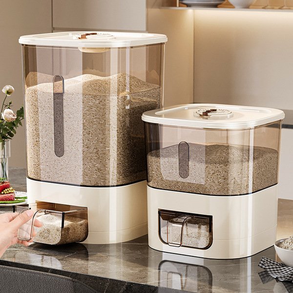 Premium Airtight Rice & Grain Storage Container with Measuring Cup